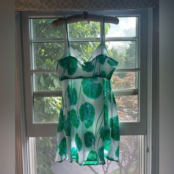 Diane Von Furstenberg Green Leaf Slip Dress - Picture 11 of 11